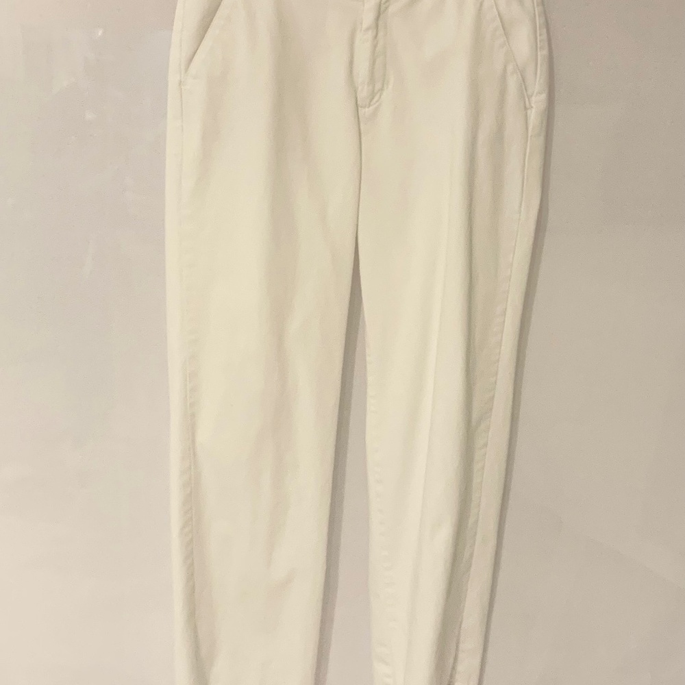 Calvin Klein White Cotton Twill Pants